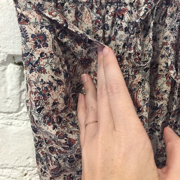 nwt Club Monaco Lyndon Silk Skirt size US 6 Russet Brown Rouge Print - Picture 3 of 7